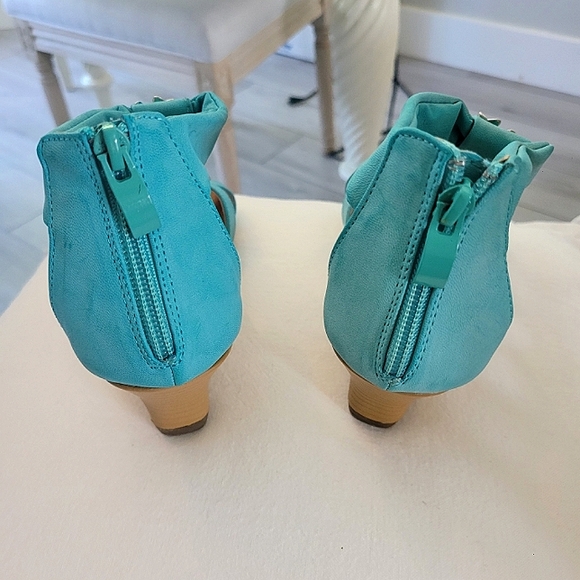 PATRIZIA HARLEQUIN WEDGE SANDAL Turquise Size 36/ 5.5-6 - Picture 6 of 6